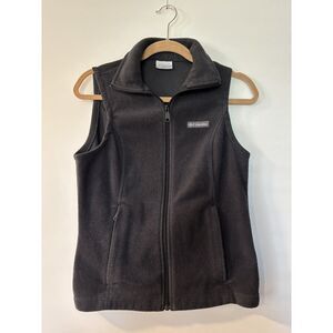 Columbia Womens Fleece Vest Size Small Gray Full Zip Outdoor